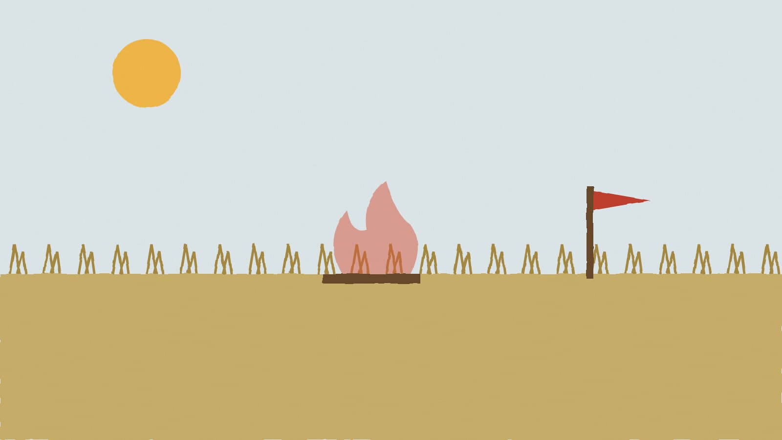 Dry grass and campfire - illustration, Jake Team LLC