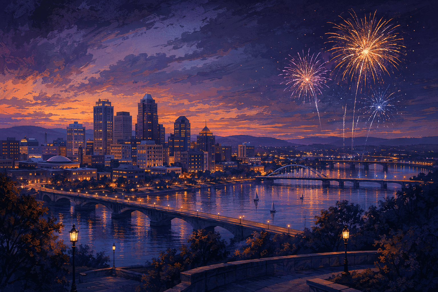 Fireworks show - illustration, Jake Team LLC