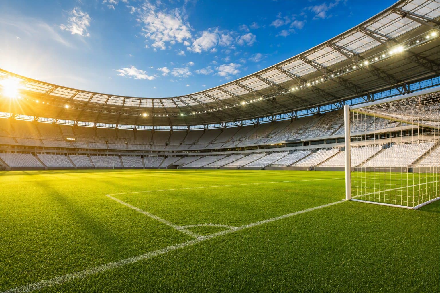 Sunlit Soccer Stadium - illustration, Jake Team LLC