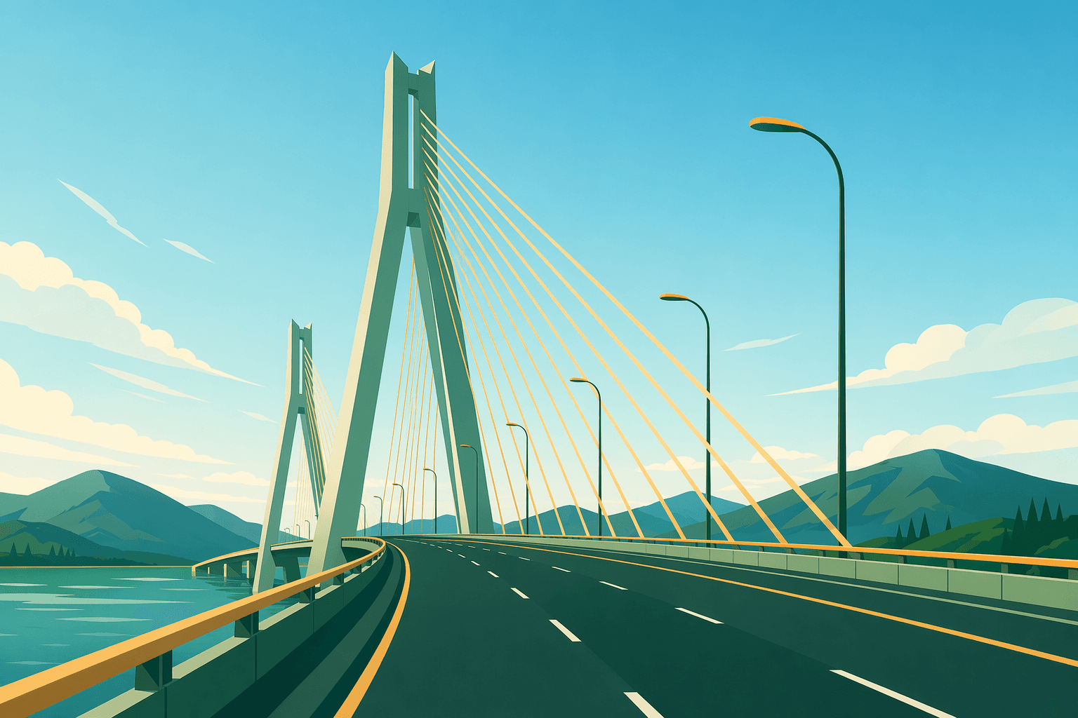 Roadwork bridge - illustration, Jake Team LLC