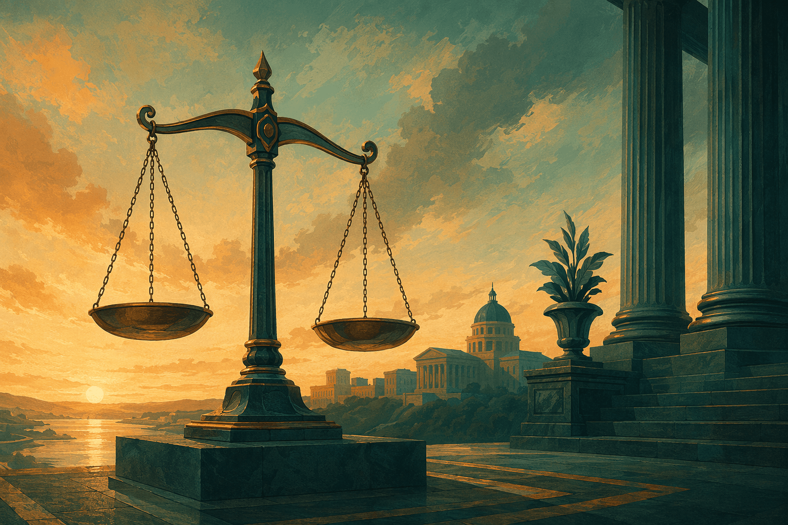 Justice scales - illustration, Jake Team LLC