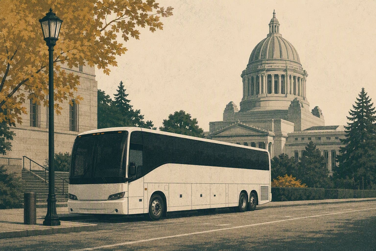 Civic Bus Tour - illustration, Jake Team LLC
