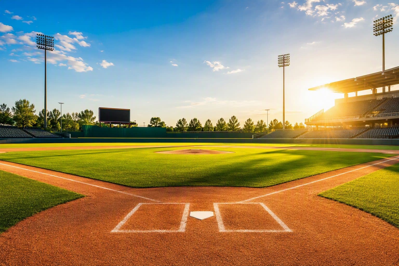 empty baseball stadium - illustration, Jake Team LLC