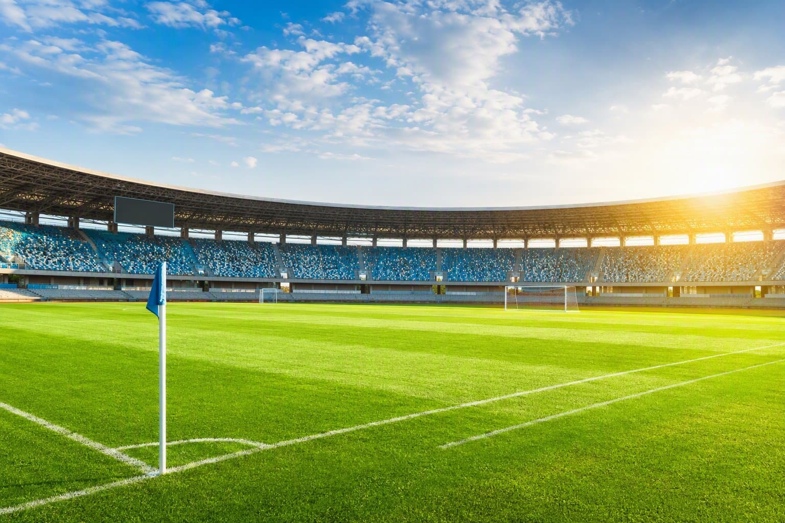 Empty Sunlit Stadium - illustration, Jake Team LLC