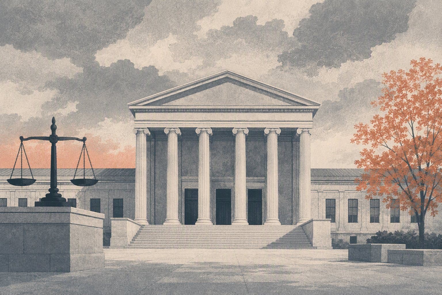 Calm courthouse facade - illustration, Jake Team LLC