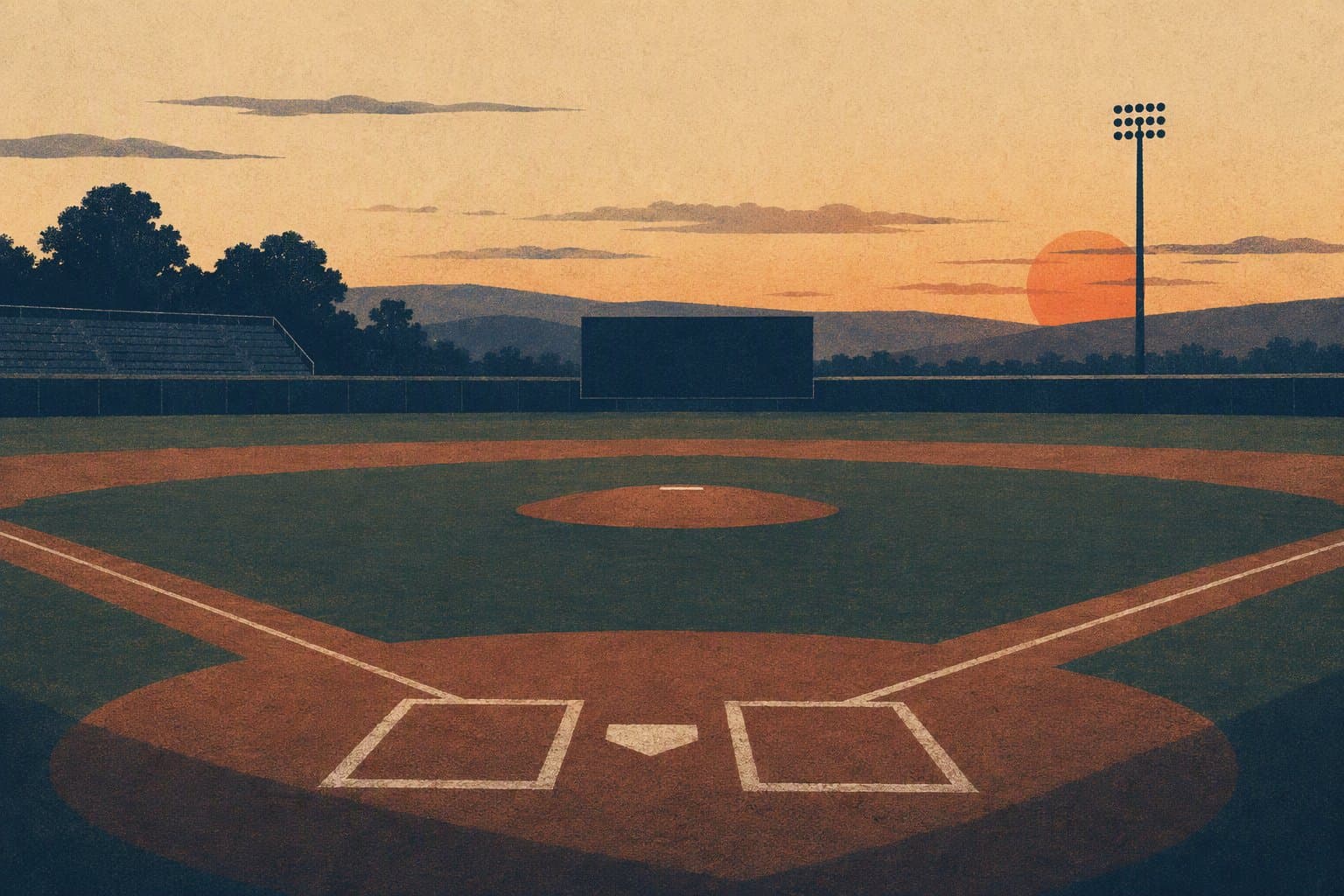 empty baseball stadium - illustration, Jake Team LLC