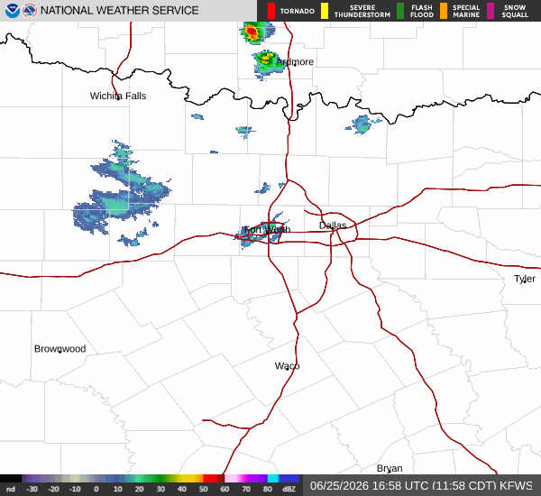 National Weather Service radar for North Texas (KFWS)