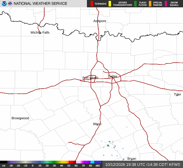 National Weather Service radar for North Texas (KFWS)