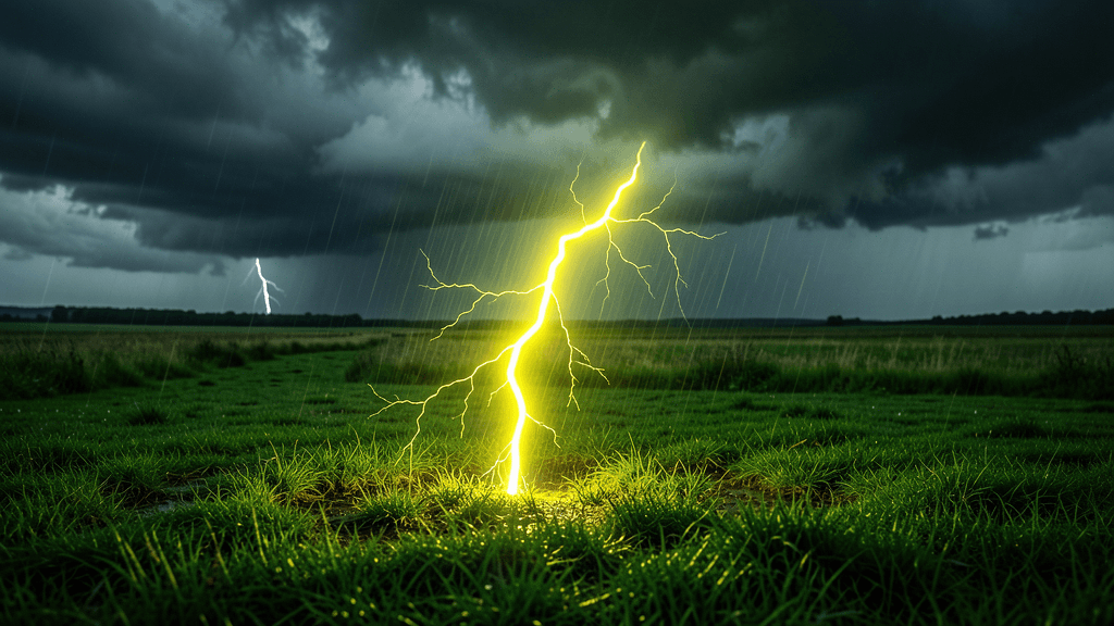 Lightning strike home fire — illustration, Jake Team LLC
