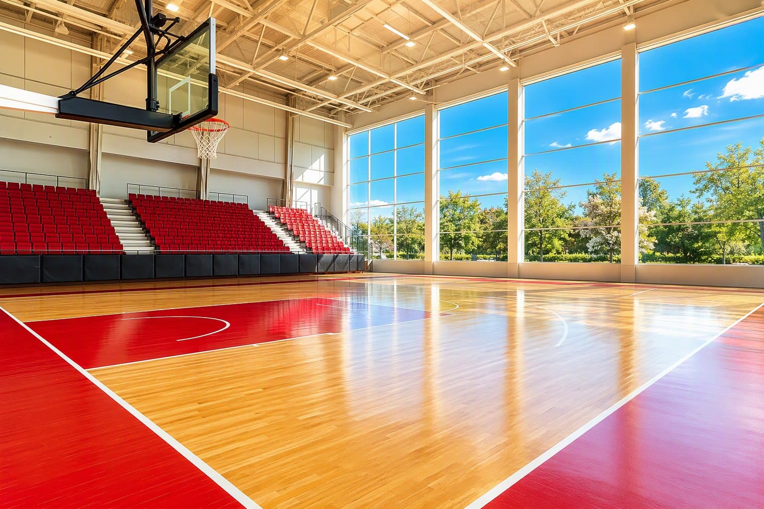 empty basketball court - illustration, Jake Team LLC