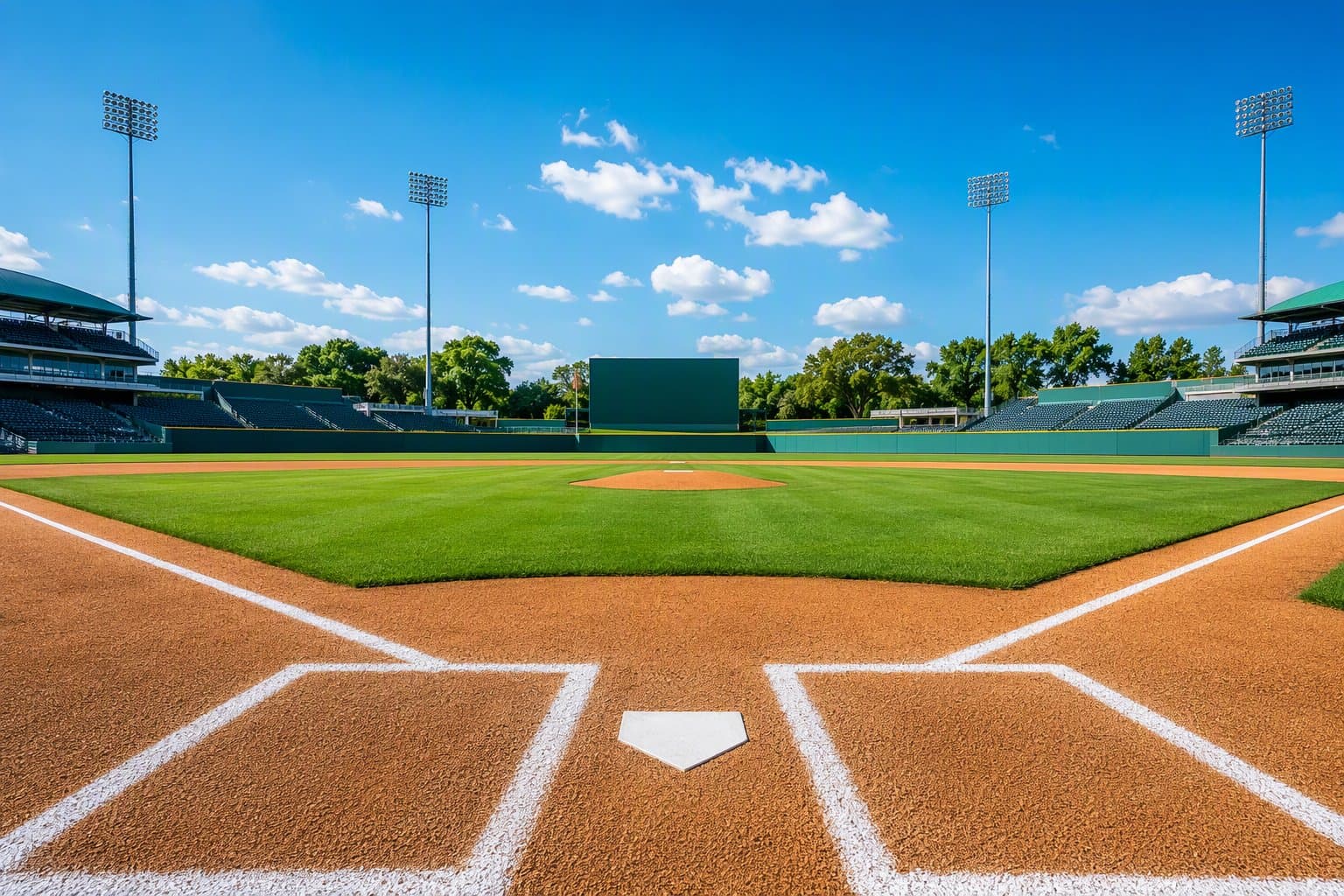 Empty baseball stadium - illustration, Jake Team LLC