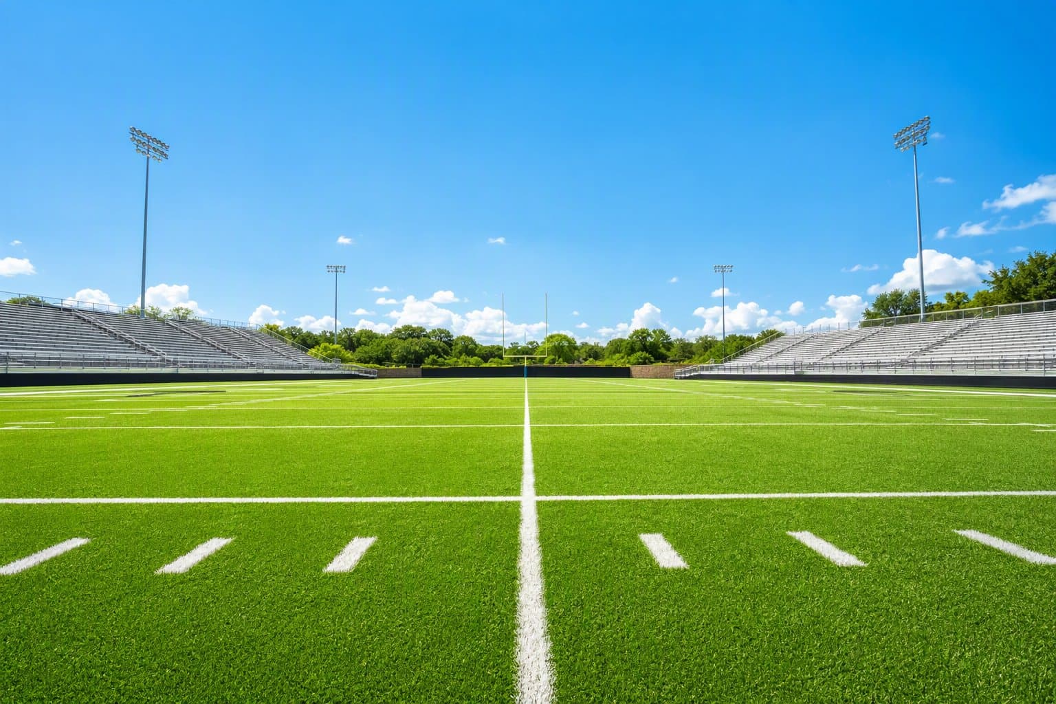 Sunlit football field - illustration, Jake Team LLC