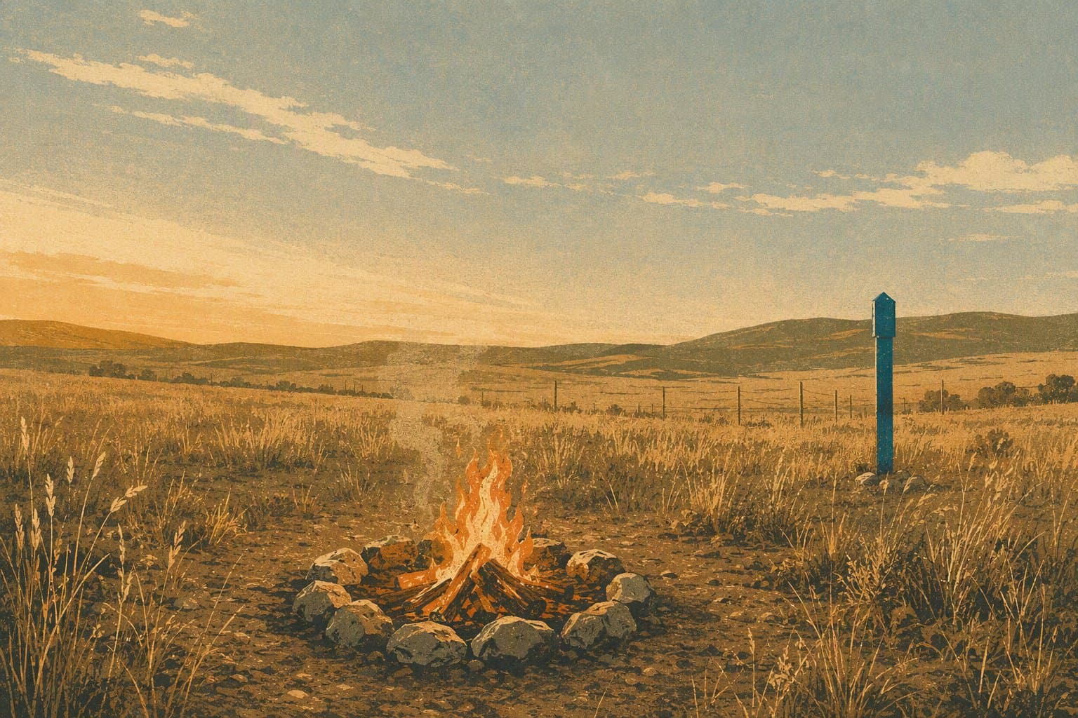 Dry Grass Caution - illustration, Jake Team LLC