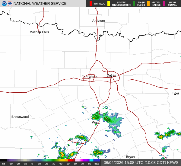 National Weather Service radar for North Texas (KFWS)