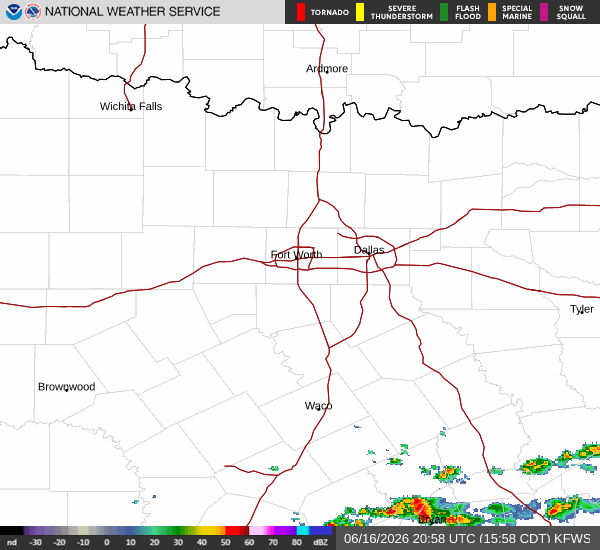 National Weather Service radar for North Texas (KFWS)