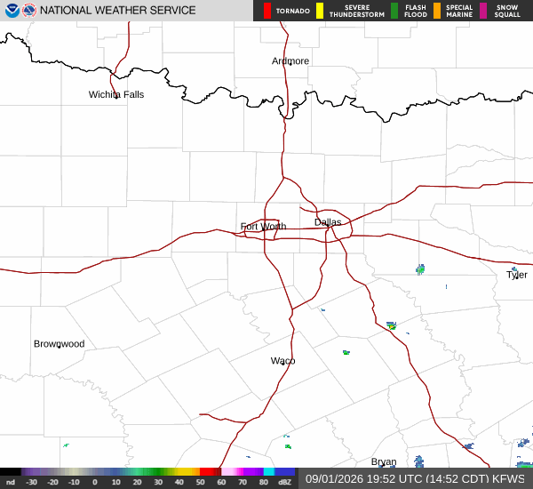 National Weather Service radar for North Texas (KFWS)