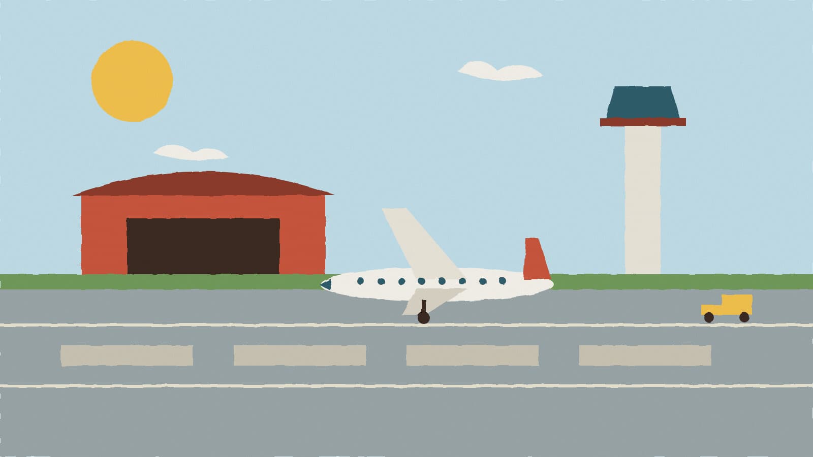 Airport apron and hangar - illustration, Jake Team LLC